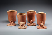 Canopic jar with jackal head, Pottery, paint